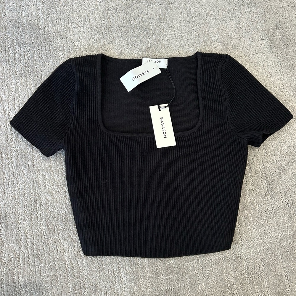 Aritzia sculpt knit square neck top